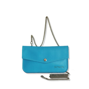 Pochette maxi cuir modèle CHARLIE turquoise