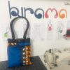 Tote bag mini cuir réglisse intérieur