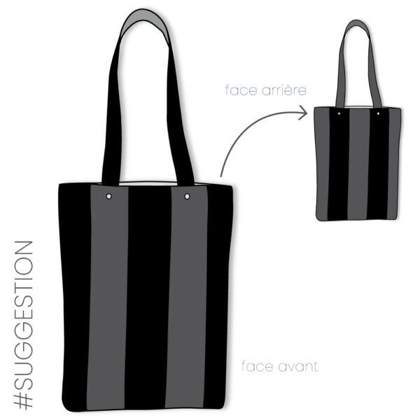 Croquis totebag version noir et gris