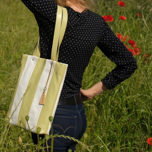 Totebag cuir maxi concombre