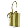 Tote bag en cuir d'agneau rayures olive concombre