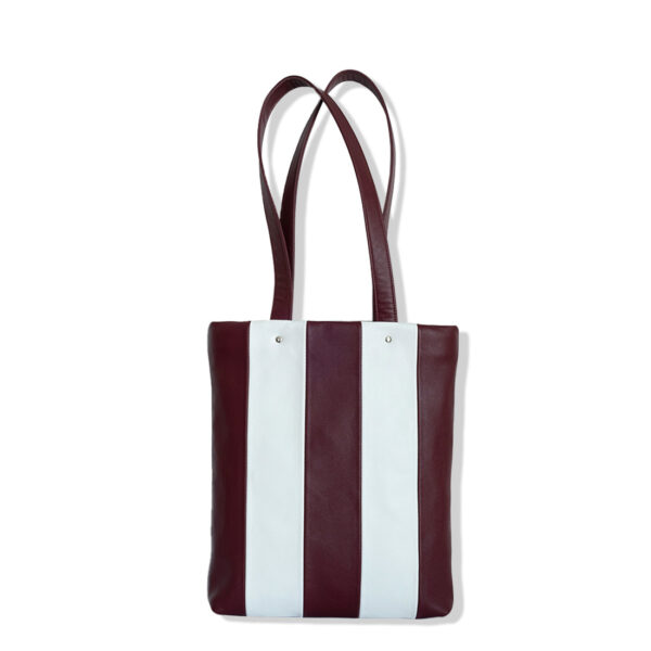 Totebag cuir mini framboise