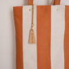Tote bag en cuir d’agneau rayures citrouille meringue