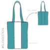 Croquis totebag 3 rayures version turquoise