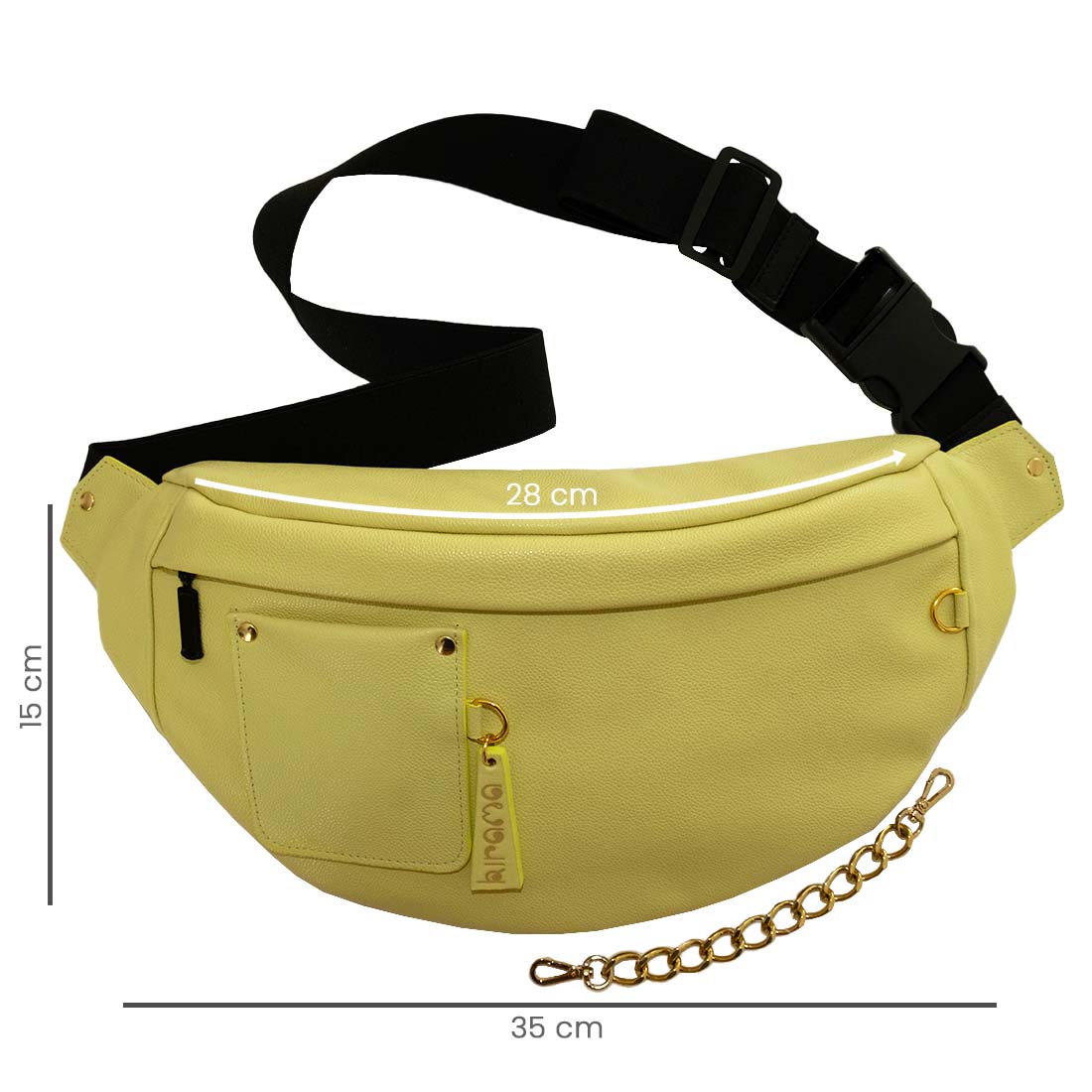 Sac banane en cuir coloris concombre