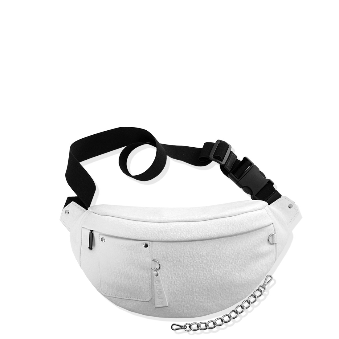 Sac banane en cuir coloris meringue