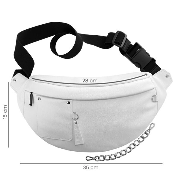 Sac banane en cuir coloris meringue
