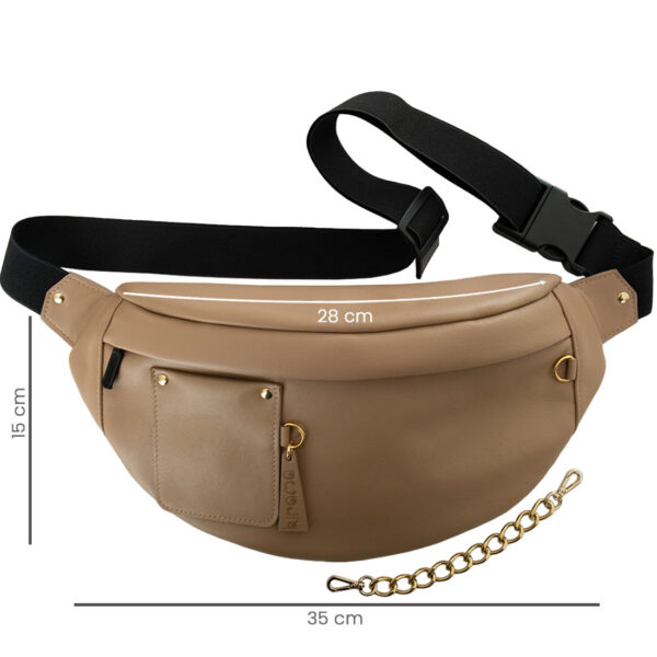 Sac banane cuir caramel