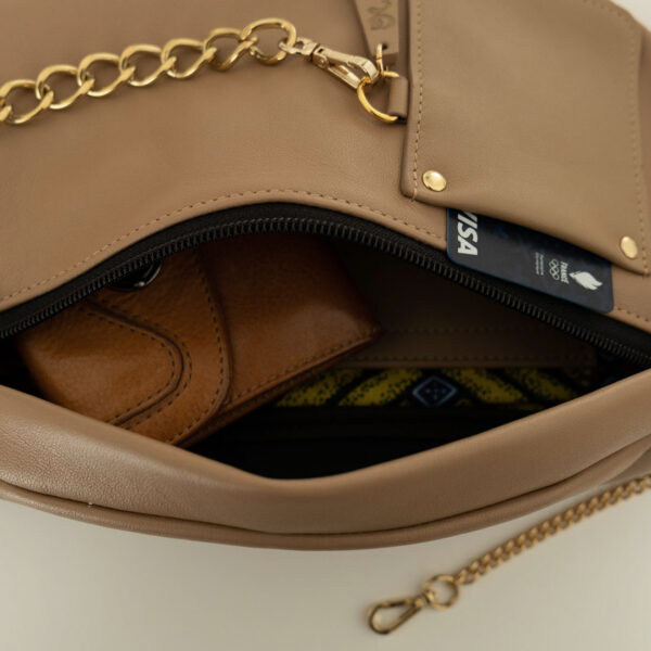 Sac banane cuir caramel