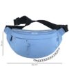 Sac banane en cuir coloris dragée bleue