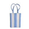 Tote bag en cuir agneau et veau coloris dragée bleue meringue