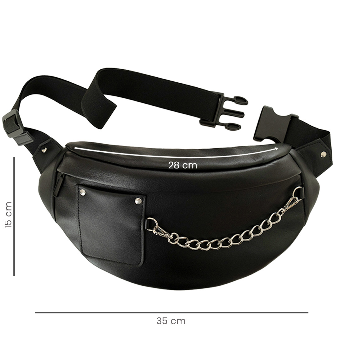 Sac banane en cuir coloris réglisse