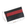 Pochette zippée rectangulaire en cuir d'agneau format maxi coloris noir rouge cerise
