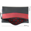 Pochette zippée rectangulaire en cuir d'agneau format midi bicolore noir rouge