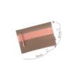 Pochette zippée rectangulaire en cuir d'agneau format midi coloris caramel rose langoustine