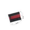 Pochette zippée rectangulaire en cuir d'agneau format mini bicolore noir rouge