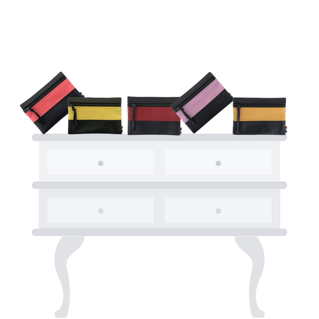 POCHETTE cuir mini réglisse