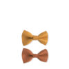 Barrette papillon en cuir d'agneau coloris jaune