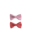 Barrette papillon en cuir d'agneau coloris rose