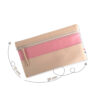 Pochette zippée rectangulaire en cuir d'agneau format maxi coloris beige rose praline