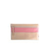 Pochette en cuir d'agneau coloris noisette praline