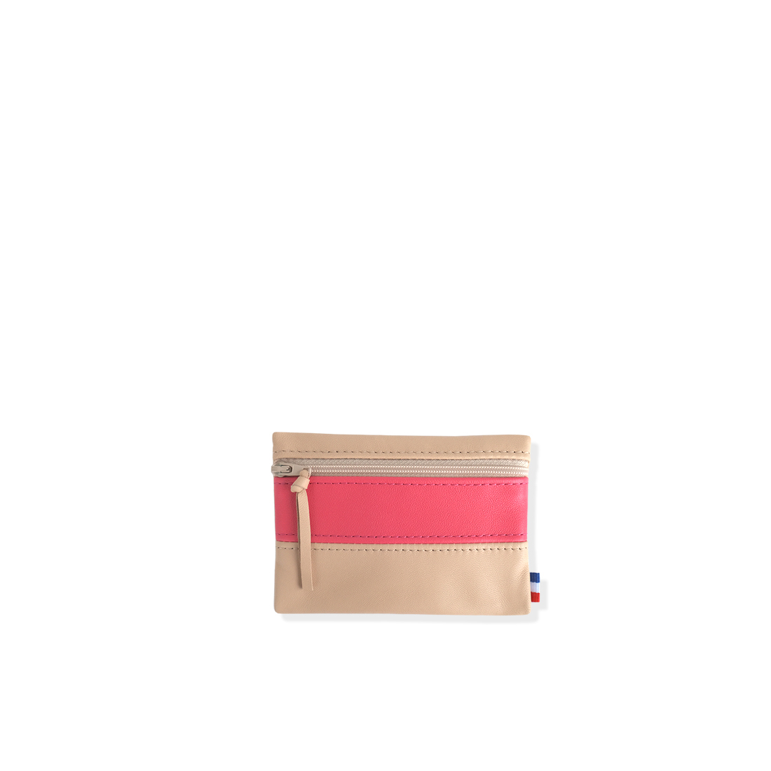 Pochette en cuir d'agneau coloris noisette fruit du dragon