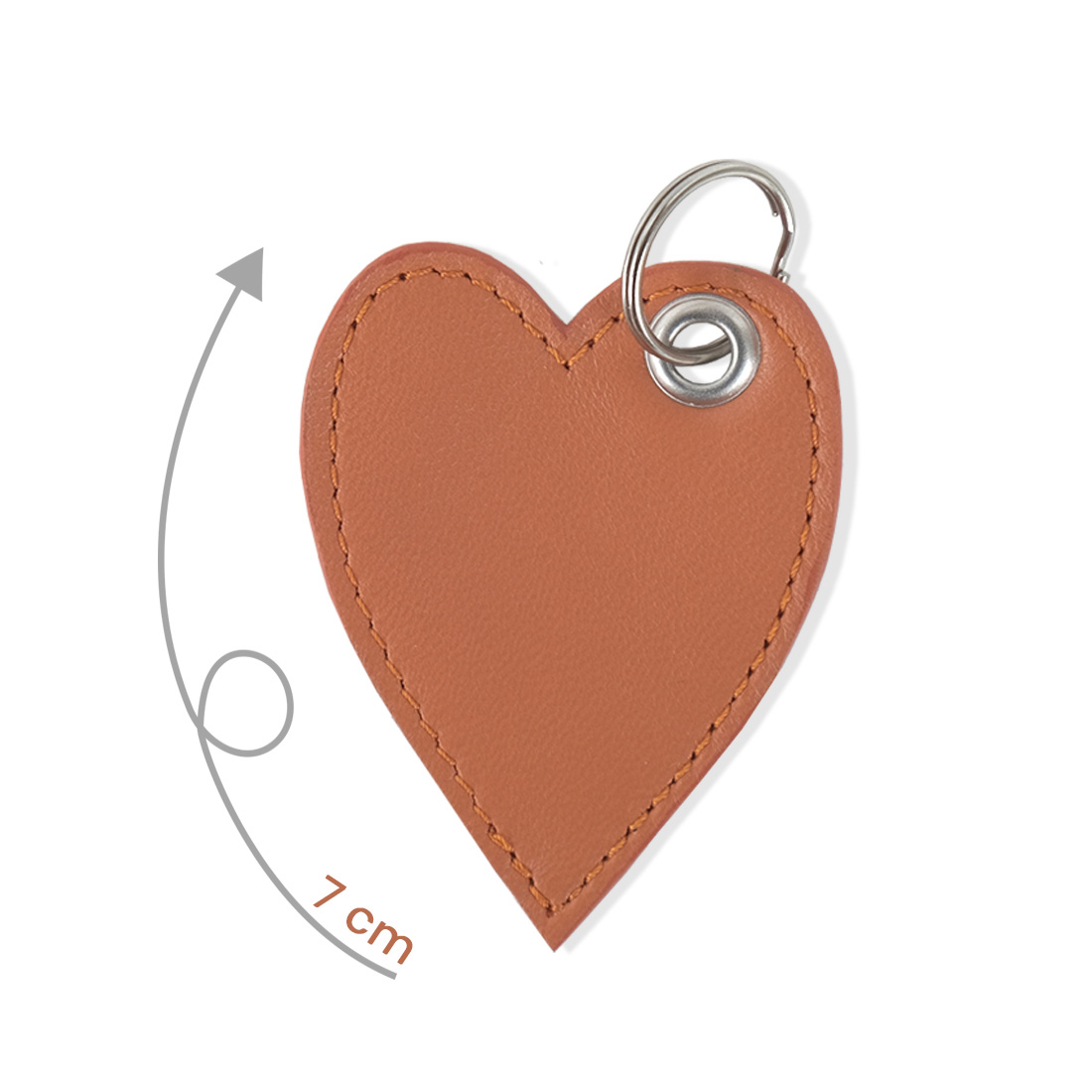 Porte-clé en cuir d'agneau orange citrouille