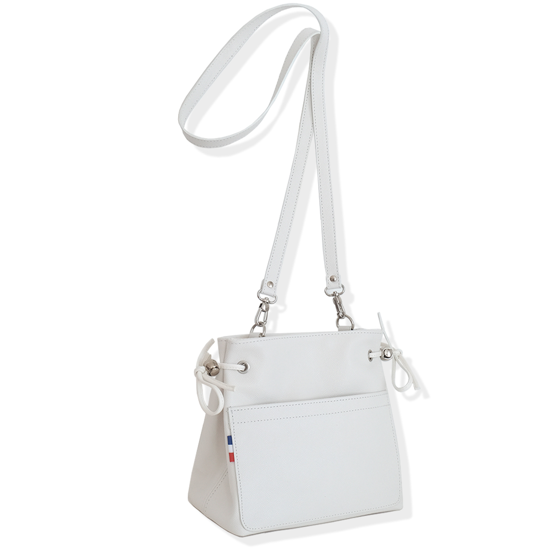 MINI SAC CABAS cuir artisanal blanc