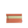 Pochette en cuir d'agneau coloris citrouille concombre