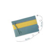 Pochette zippée rectangulaire en cuir d'agneau format midi coloris bleu canard jaune citron