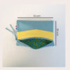 Pochette cuir format midi courge bleue citron