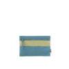 Pochette en cuir d'agneau coloris courge bleue concombre