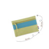 Pochette zippée rectangulaire en cuir d'agneau format midi coloris vert anis bleu canard