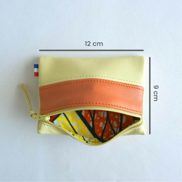 Pochette en cuir d'agneau coloris concombre citrouille