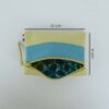Pochette en cuir d'agneau coloris concombre courge bleue