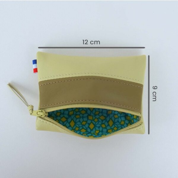 Pochette en cuir d'agneau coloris concombre olive