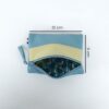 Pochette en cuir d'agneau coloris courge bleue concombre