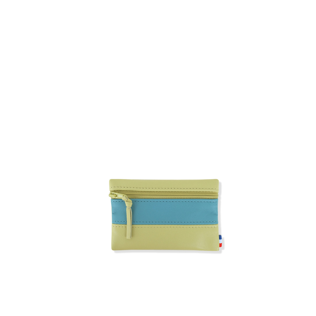 Pochette cuir mini concombre courge bleue