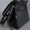 Mini sac cabas en cuir de veau grainé coloris réglisse