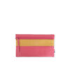 Pochette rectangulaire taille maxi en cuir d'agneau coloris fruit du dragon curcuma