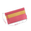 Pochette zippée rectangulaire en cuir d'agneau format maxi coloris fuchsia jaune curcuma