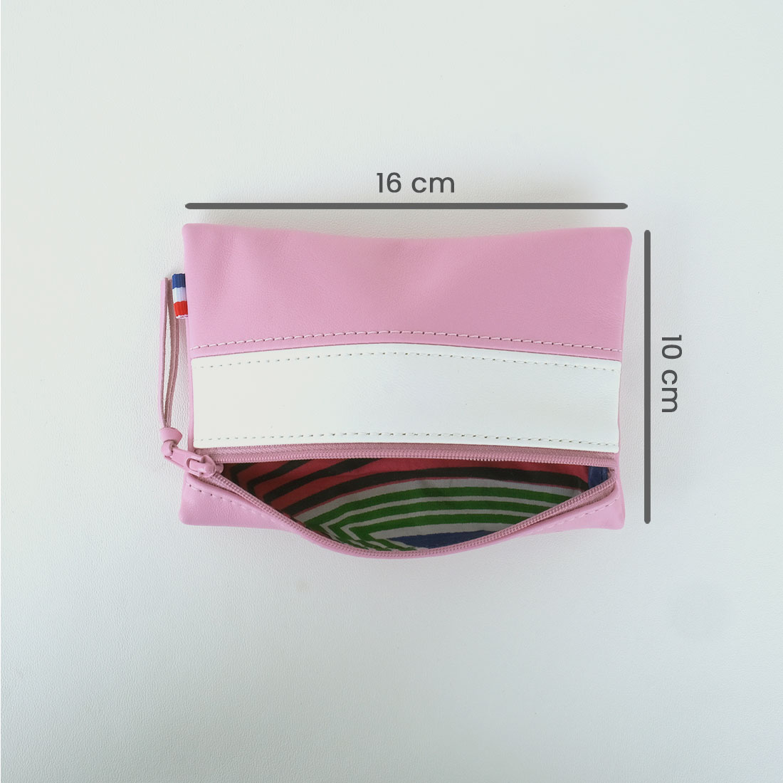 Pochette rectangulaire taille mini en cuir d'agneau coloris dragée rose