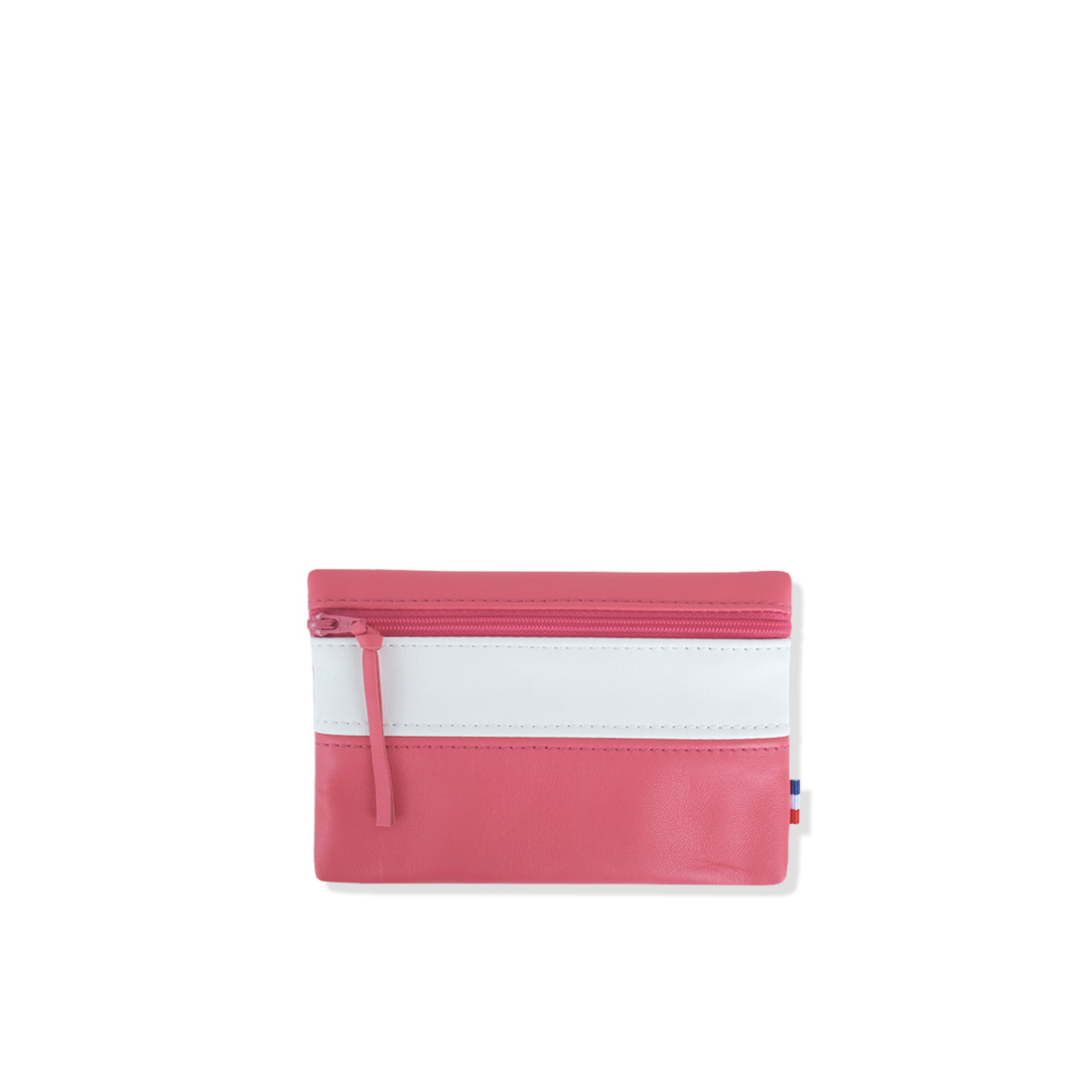 Pochette rectangulaire taille midi en cuir d'agneau coloris fruit du dragon meringue