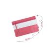 Pochette zippée rectangulaire en cuir d'agneau format midi coloris rose fuchsia blanc