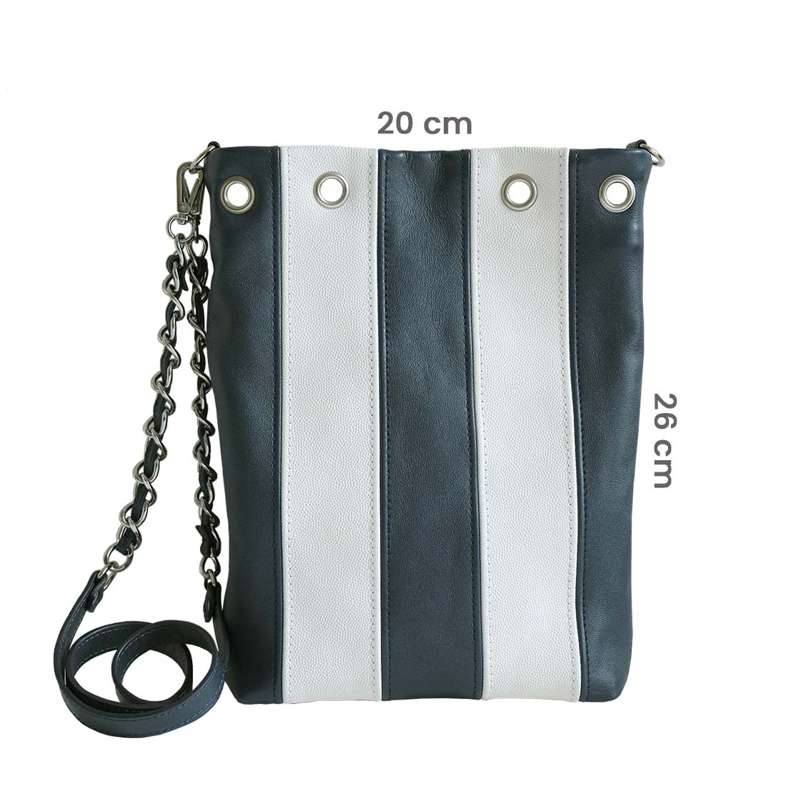 Mini tote bag en cuir coloris marine.