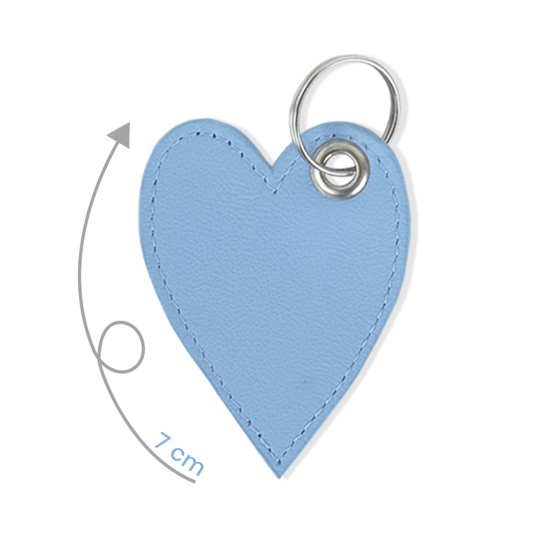 Porte-clé en cuir d'agneau bleu ciel