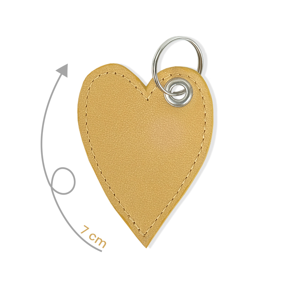 Porte-clé en cuir d'agneau jaune curcuma