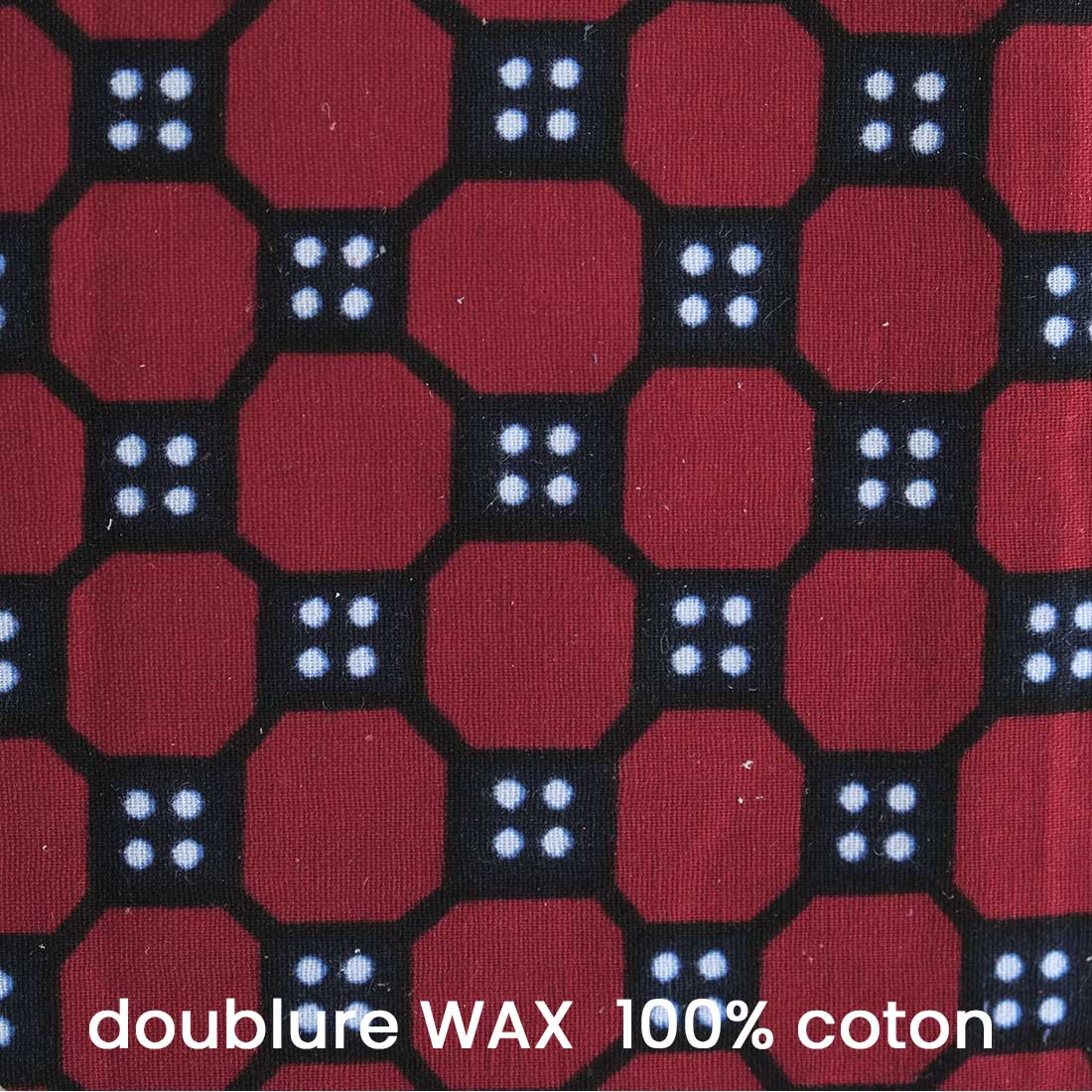 Tote bag cuir mini coloris myrtille doublure wax coton