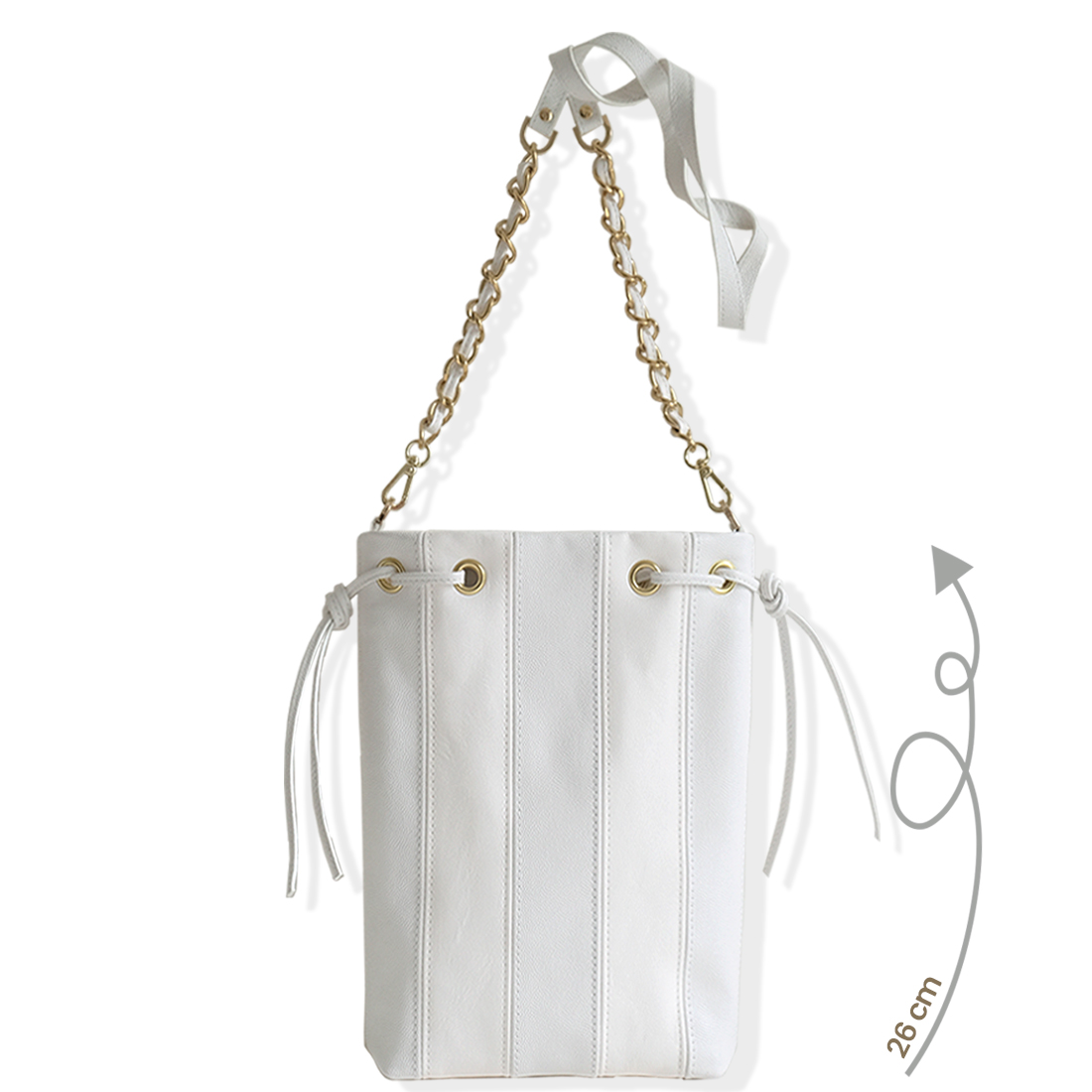 MINI TOTE BAG Cuir blanc