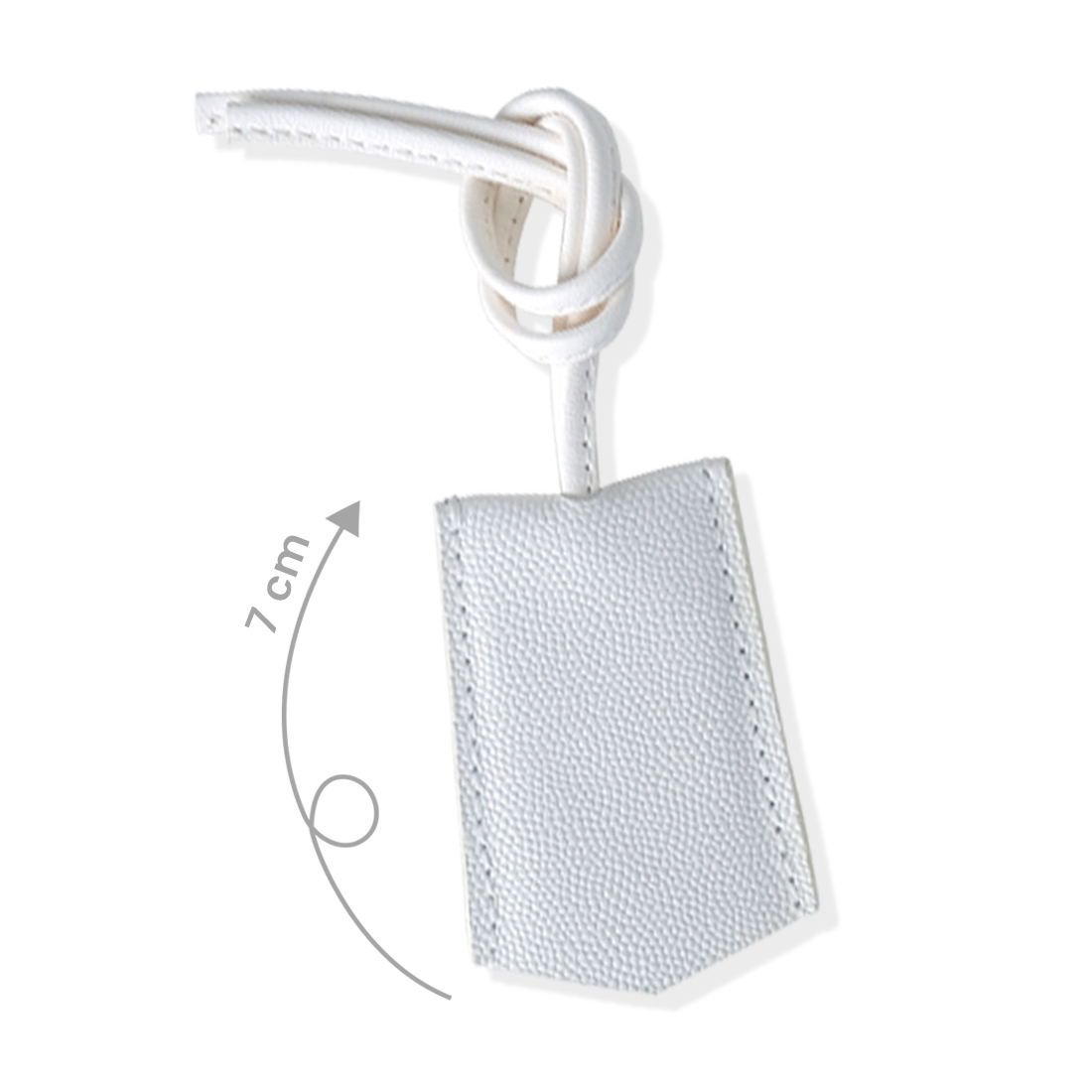 Porte-étiquette en cuir artisanal blanc